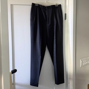 Pazoni Black Wool Trousers Dress Pants Made In Italy Size 33